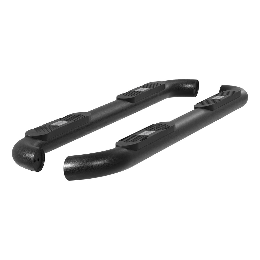 Big Step 4in. Black Aluminum Round Side Bars; Select Ford Excursion; F-250; F-35