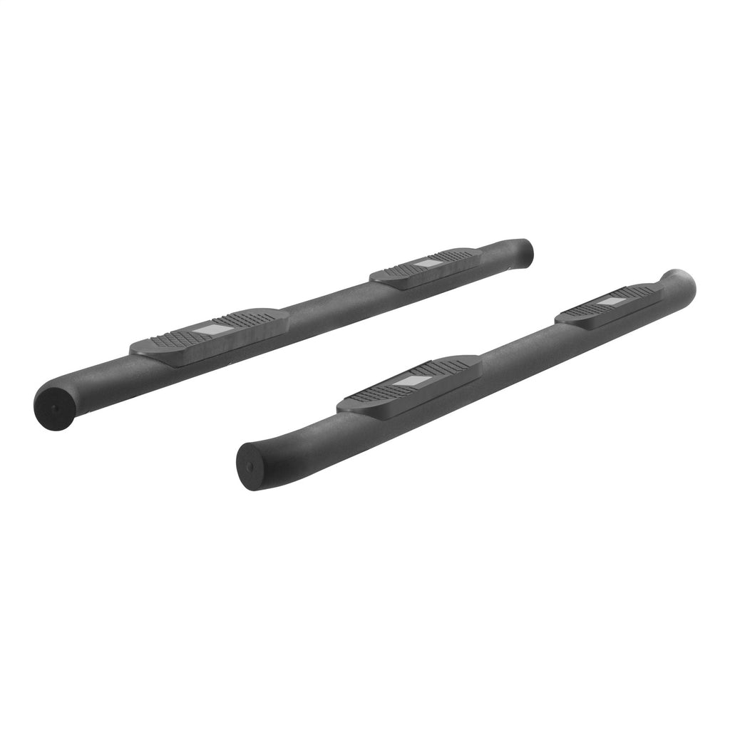 Big Step 4in. Black Aluminum Round Side Bars; Select Ford F-150; F-250; F-350