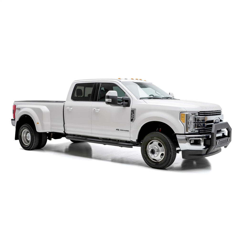 Big Step 4in. Black Aluminum Round Side Bars; Select Ford F-150; F-250; F-350