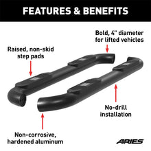 Load image into Gallery viewer, ARIES AL235045 Big Step 4-Inch Round Black Aluminum Nerf Bars; Select Ram 1500