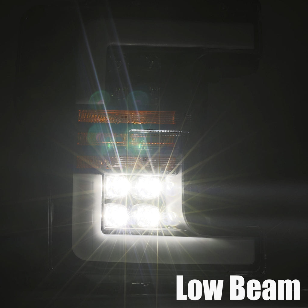 LED Projector Headlights Plank Style Design Chrome