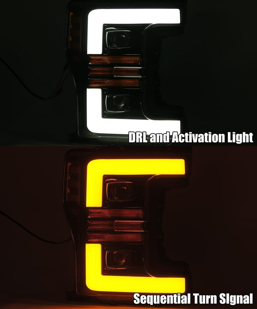 Projector Headlights Plank Style Design Chrome