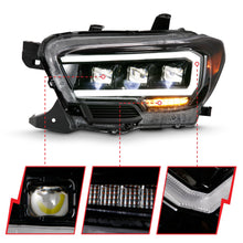 Load image into Gallery viewer, Anzo Black Plank Style LED Projector Headlights 16-18 Tacoma