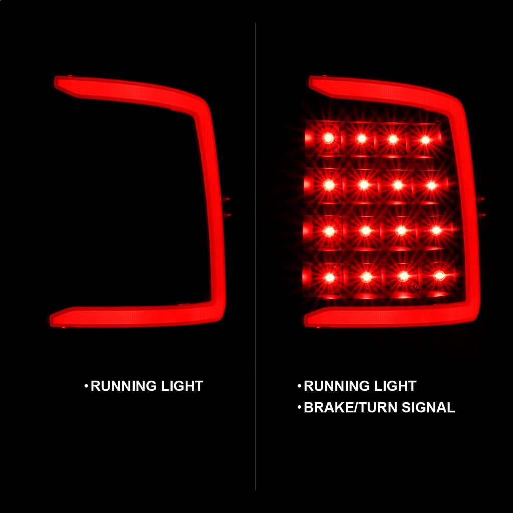 Anzo Black Plank Style LED Tail Lights With Smoke Lens Dodge Ram 09-18 1500 / 10-18 2500/3500