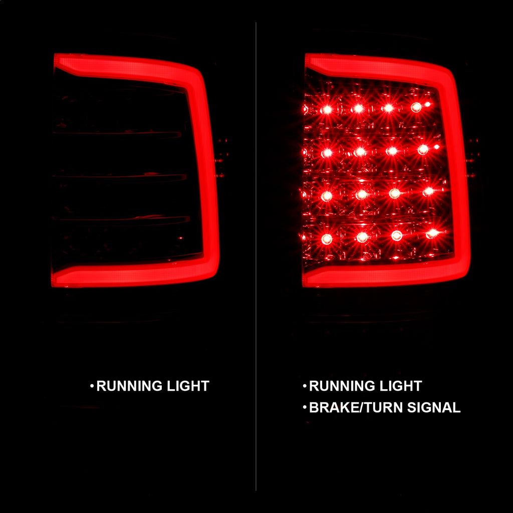 Anzo Chrome Plank Style LED Tail Lights With Clear Lens Dodge Ram 09-18 1500 / 10-18 2500/3500