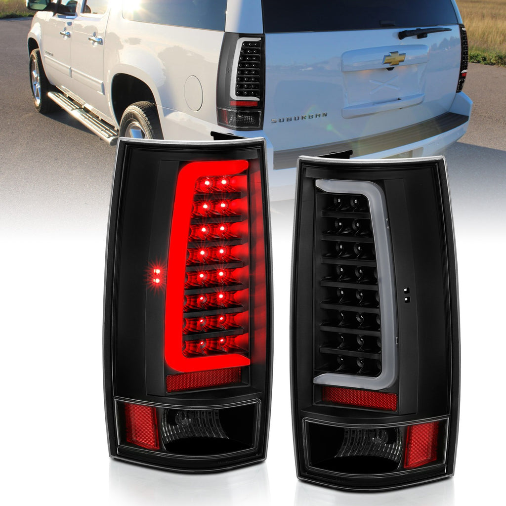 Anzo Black Plank Style LED Tail Lights With Clear Lens 07-14 Tahoe /Suburban /Yukon