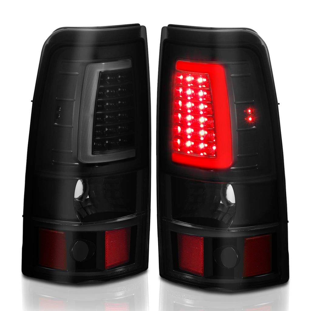 Anzo Black Plank Style LED Tail Lights With Smoke Lens 99-02 Silverado/ 99-06 Sierra