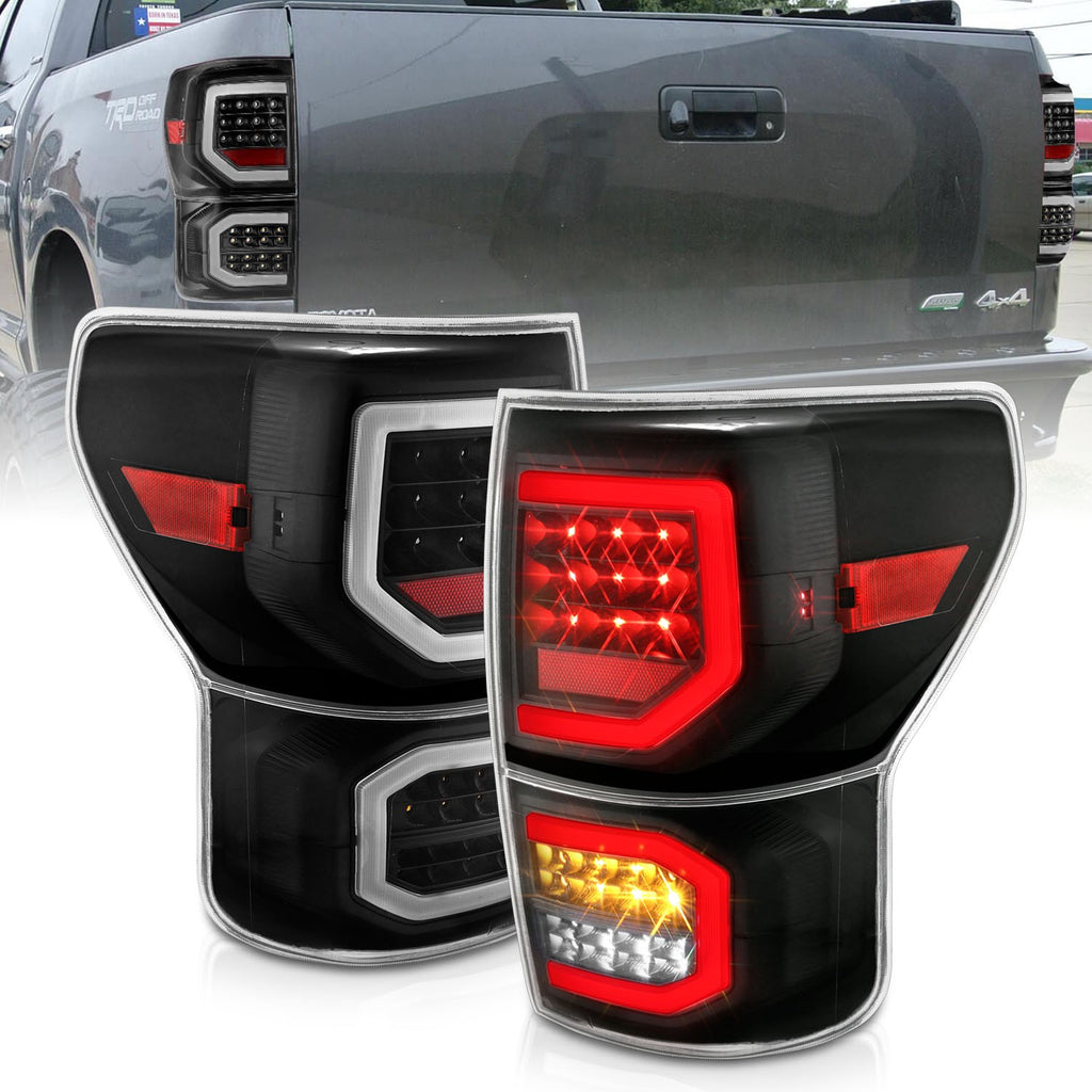 Anzo Black Plank Style LED Tail Lights With Clear Lens 07-13 Tundra