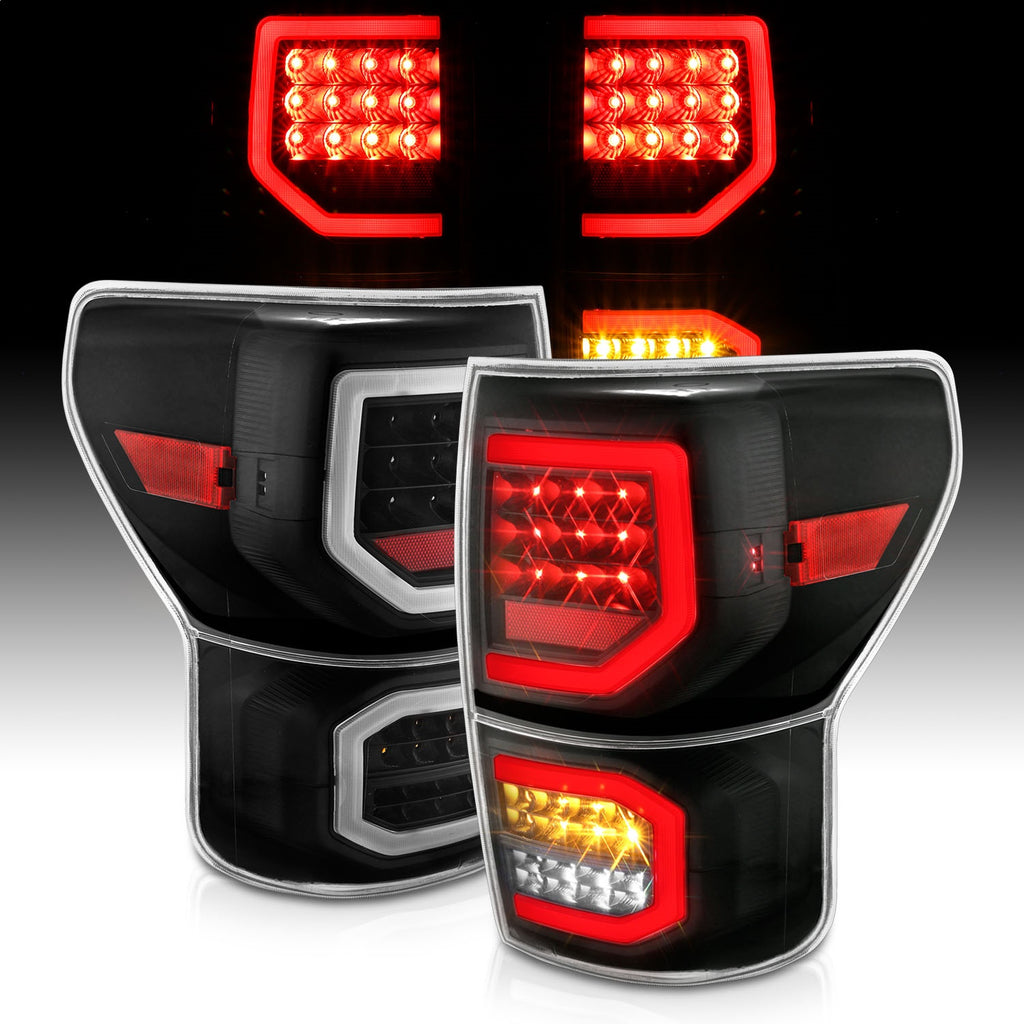 Anzo Black Plank Style LED Tail Lights With Clear Lens 07-13 Tundra