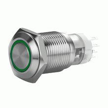 Load image into Gallery viewer, 19Mm Stainless Momentary Switch W/Harness Green
