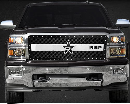 Rx-3 Studded Grill Chev Rbp Rx-3 Black Mesh Studded Grille ; Silverado 1500 14-15