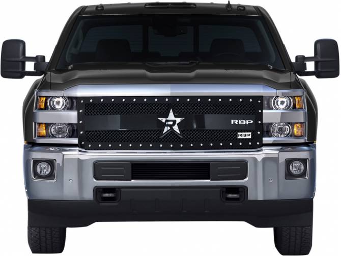 Rx-3 Studded Grill Chev Rbp Rx-3 Black Mesh Studded Grille ; Silverado Hd 15-17