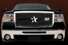 Load image into Gallery viewer, Rx-3 Studded Grill Gmc Rbp Rx-3 Black Mesh Studded Grille ; Sierra Hd 11-14