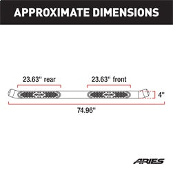 ARIES S225044-2 4-Inch Oval Polished Stainless Steel Nerf Bars; Select Ram 1500