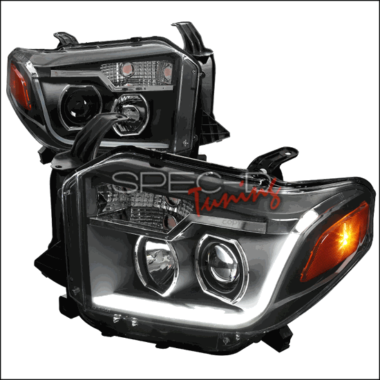 Spec-D Black Projector Headlights  Tundra  14-20