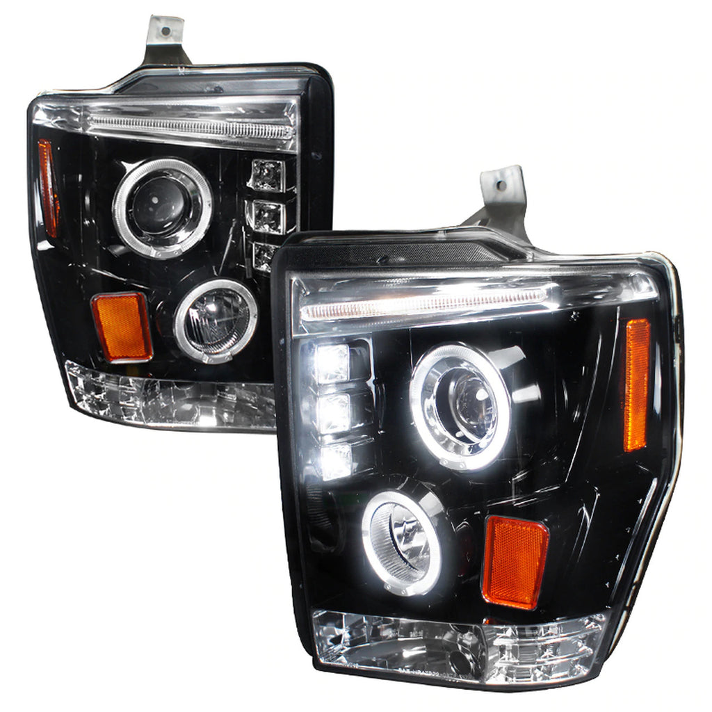 Spec-D Black Projector Headlights  Super Duty 08-10