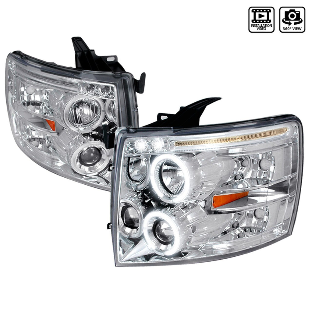 Spec-D Chrome Projector Headlights  Silverado 07-13 1500/ 07-14 Hd