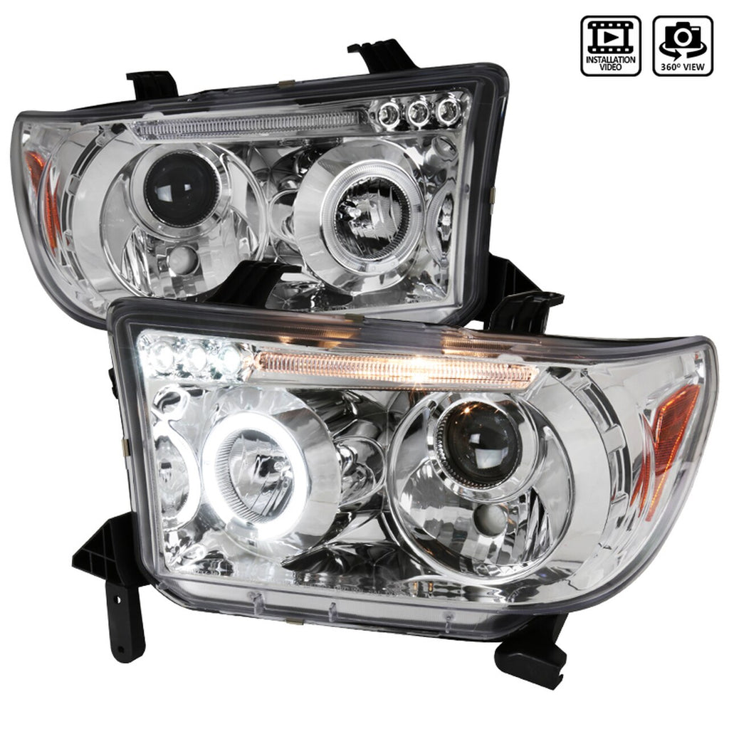 Spec-D Chrome Projector Headlights  Tundra  07-13