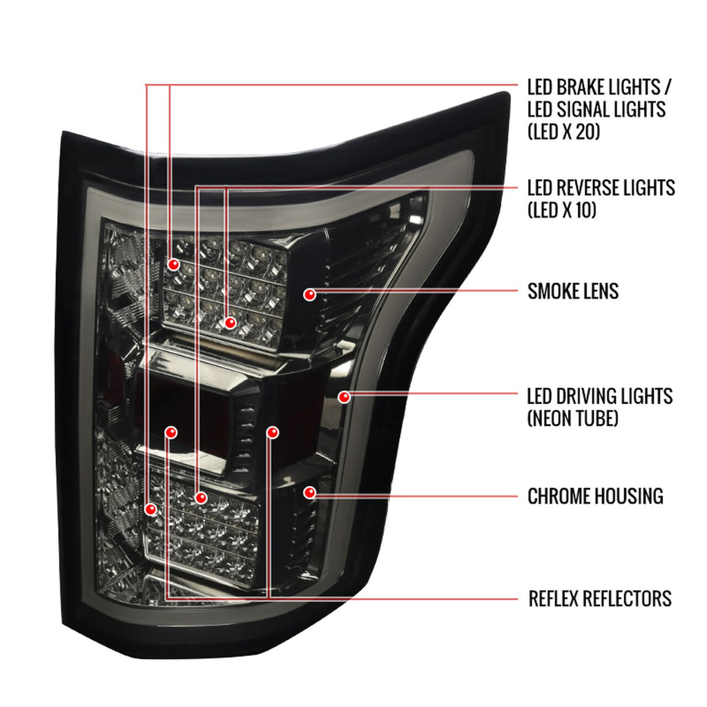 Spec-D Smoked Led Taillights  F150 15-17