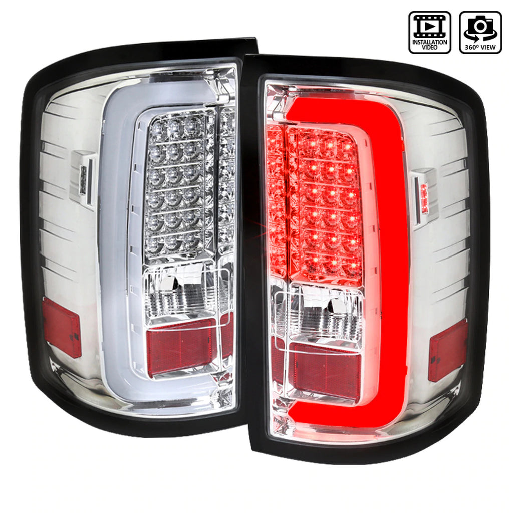 Spec-D Chrome Led Taillights  Sierra 14-18 1500/ 15-19 Hd