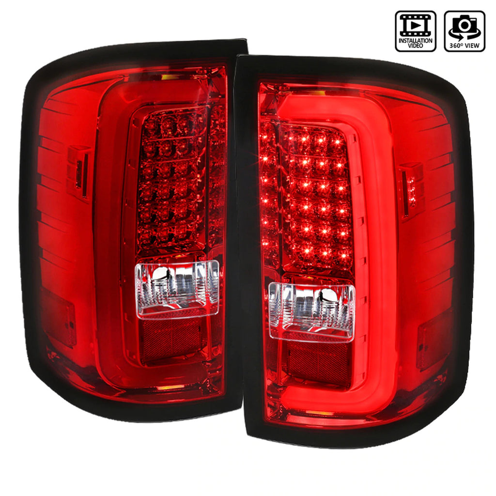 Spec-D Red Led Taillights  Sierra 14-18 1500/ 15-19 Hd