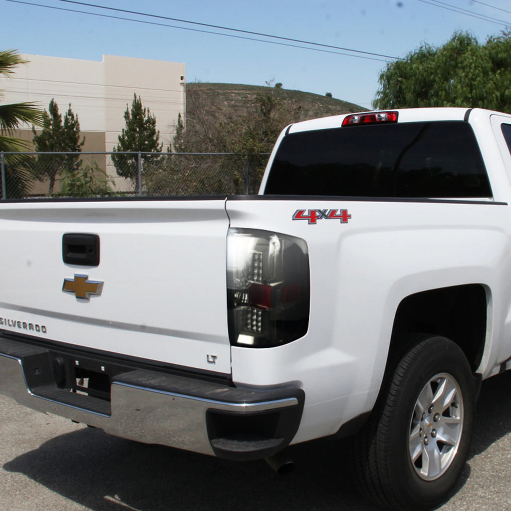 Spec-D Smoked Led Taillights  Silverado 14-18 1500/15-19 Hd