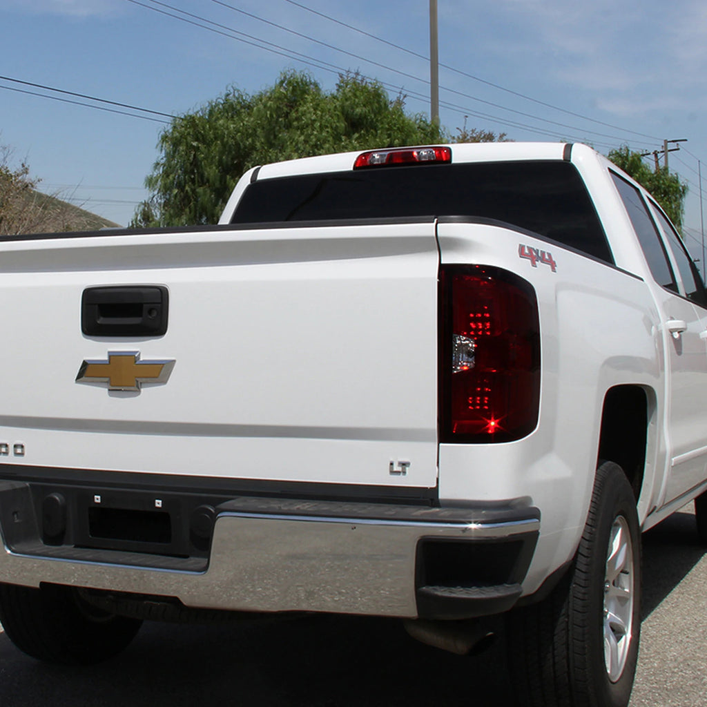 Spec-D Red/Smoked Led Taillights  Silverado 14-18 1500/15-19 Hd