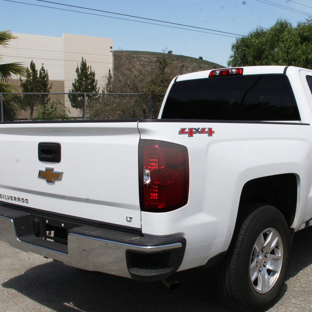 Spec-D Red/Smoked Led Taillights  Silverado 14-18 1500/15-19 Hd