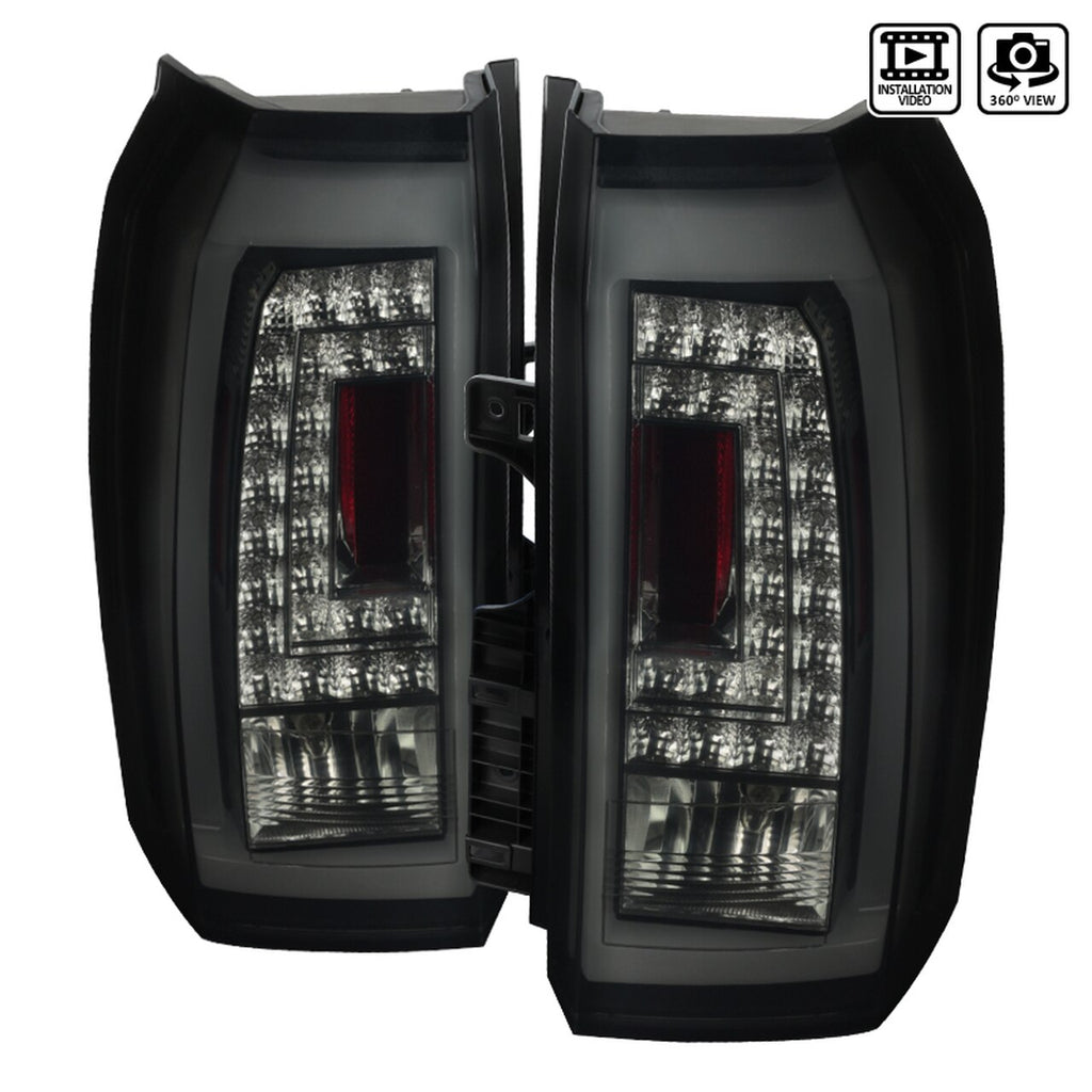 Spec-D Black Led Taillights With Smoked Lens Yukon 15-20