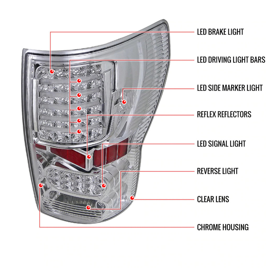 Spec-D Chrome Led Taillights  Tundra 07-13