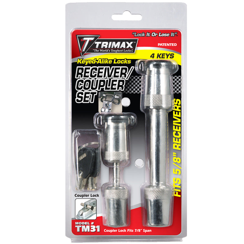 Trimax T3 & Tc1 Keyed Alike Receiver & Coupler Lock  Class 3/4 Locking For 2-Inch Receiver