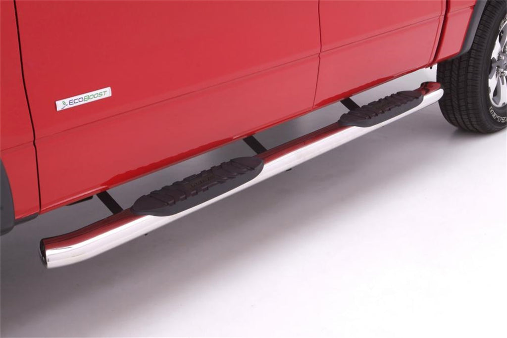 5 Inch Oval Curved Nerf Bar; Stainless Steel; Polished Chrome;